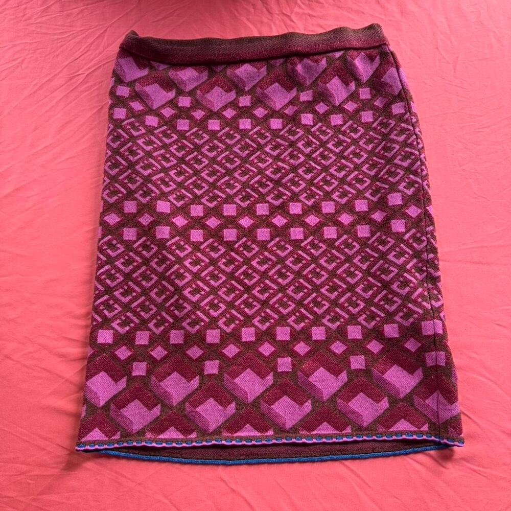 Burgundy and pink Diane Von Furstenberg midi skirt- Size Women's Medium